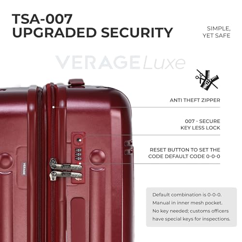 Image of Verage Luxe Romero Set of 2 (M+L) Polycarbonate Hard Shell Luggage with TSA Lock, Lightweight Trolley Suitcase with Double Spinner Wheels, 5-Year International Warranty (24 /28,Marshall)