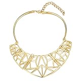 Fsmiling Womens Statement Necklaces Geometric Chunky Necklace Geo Bib Necklaces Gold
