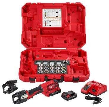 Milwaukee M18 18-Volt Lithium-Ion Cordless Force Logic 600 MCM Crimper Kit with 750 MCM Expanded Jaw