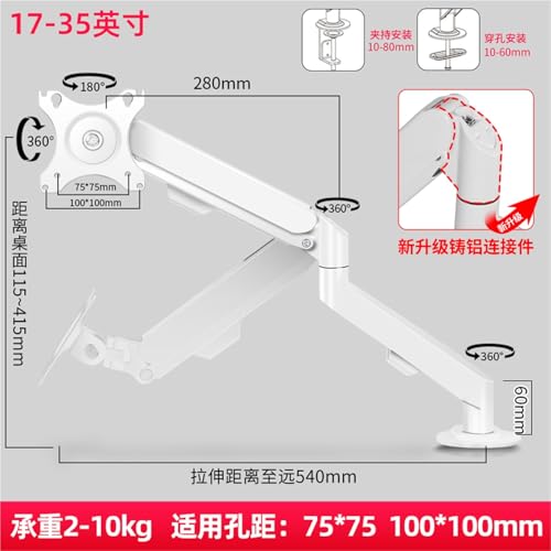 Support pneumatique pour écran d'ordinateur mini bras - 7