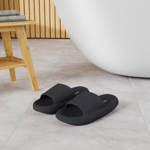 BRONAX Pillow Slippers for Women and Men 10.5-11.5 W/9-10 M Black - 1