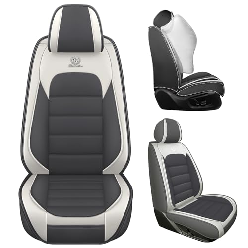 Image of Full Set Seat Covers for Volkswagen Golf SportWagen 2015-2019, Gray-White