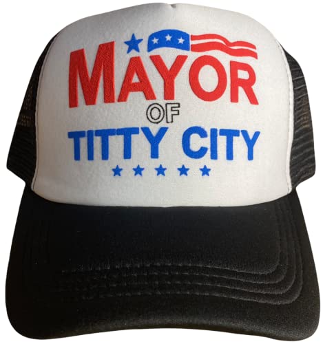 Mayor of Titty City Trucker Hat Funny Snapback Cap Black