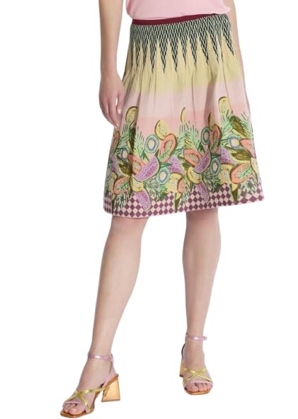 Jupe courte femme taille unique élastique en jacquard style bohème