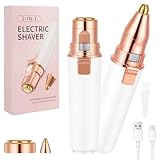 AOOWU Gesichtshaarentferner für Frauen, 2 in 1 USB Augenbrauen Trimmer Elektrisch und Gesichtsrasierer, Schmerzfreier Damenrasierer Elektrisch Gesich für Schnelle und Sanfte Oberlippe, Kinn und Wangen