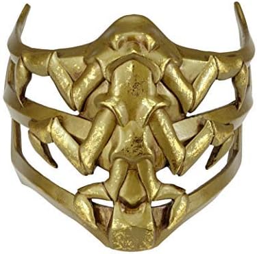 CrazyCatCosCrazyCatCos MK Game Mask, Jade/Sub-Zero/Kabal/Saibot/Scorpion/Smoke Resin Mask For Halloween Costume Accessory (Scorpion 9)
