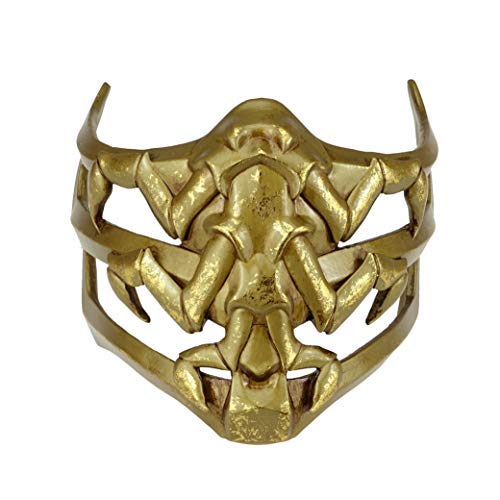 CrazyCatCosCrazyCatCos MK Game Mask, Jade/Sub-Zero/Kabal/Saibot/Scorpion/Smoke Resin Mask For Halloween Costume Accessory (Scorpion 9)