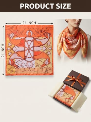Image of Ravaiyaa - Attitude is everything Women Printed Silk Bandana 21 x 21 Inch Square Headband & Hair Wrap, Soft & Versatile | Fashion Neck Wrap