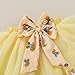 HAPPYMA Baby Girls One 1st Birthday Outfit Bee Sunflower Romper Tulle Tutu Skirt Sequin Bow Party Clothes Set（White Bee&A,12-18 Months）