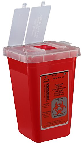 Bemis Health Care 100030-20 1 Quart Phlebotomy Container, Translucent Red, Pack of 20