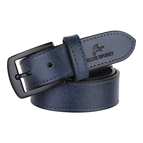 Image of Genuine Leather Belt for Formal, Casual & Jeans Wear, belt for Mens /Boys. Color - Tan /Blue||CSBL-06||