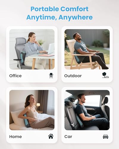 COMFIER Masajeador Cervical y Espalda Inalámbrico con Función de Calor, Cojín de Masaje Shiatsu para Aliviar el Dolor de Cuello y Hombros, Masajeador Espalda y Lumbar, Regalo para Mujeres y Hombres - imagen 6