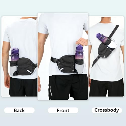 Riñonera deportiva sin rebote con botella de agua impermeable para correr 6