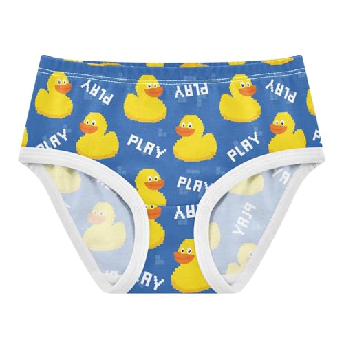 Little Girl Underwear Toddler Panties Kids Undies Yellow Duck Cartoon Soft Cotton Briefs 2T-8Y