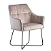 KADIMA DESIGN Chaise Beige Velours rembourré Cuisine Chaise Chaise empilable