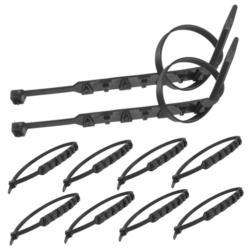 Unomor 10pcs Anti-skid Chain Snow Studs Vehicle Motorcycle Grip Cable Wheel Chains Black Nylon