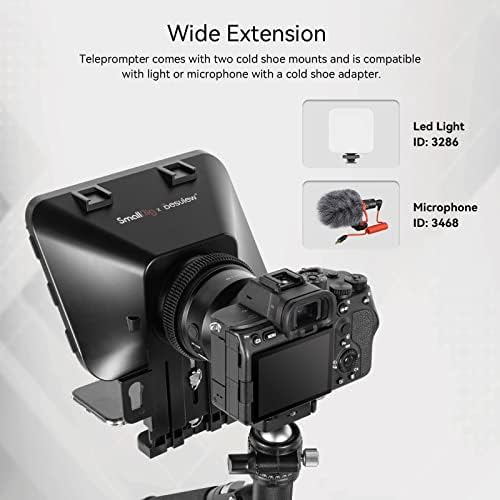 SMALLRIG 11" Teleprompter with Remote Control, Tablet Teleprompter for iPad/Tablet/Smartphone/Dslr, with 49-82mm Adapter Rings, Teleprompter for Online Teaching / Live Streaming/ Interviews - 3374
