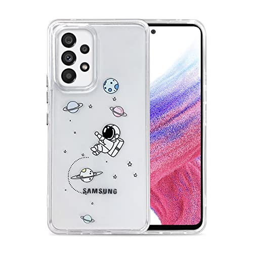 Ownest Funda para Samsung Galaxy A53 5G, Carcasa Transparente a La Moda con Dibujos de Animales Dragón Suave TPU a Prueba de Golpes Fundas para Samsung A53 5G-La Astronauta-B Cover