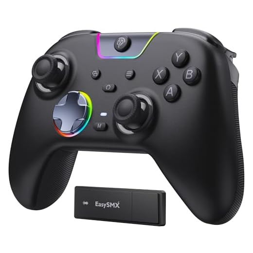EasySMX X05PRO Controller Wireless PC con Tasti Quiet, Trigger 2 Livelli, Joystick Hall, 2 Pulsanti Programmabili, Batteria 1000mAh, Compatibile PC Windows/Switch/Android/iOS-Nero