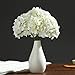 LUSHIDI 10PCS Silk Hydrangea Heads with Stems Artificial Flowers for Wedding Party Home Decor (Off White), One Size Off