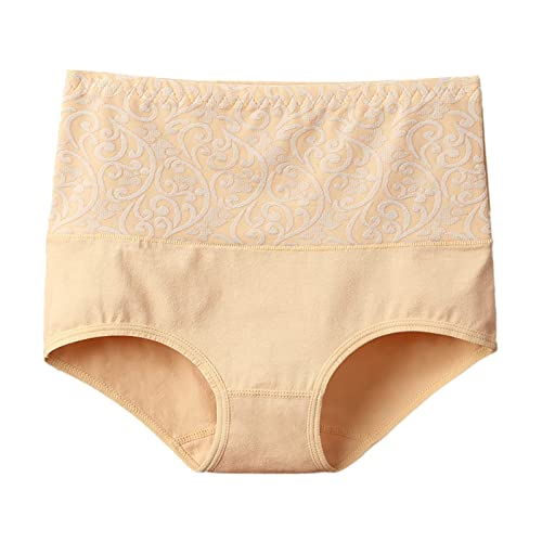 Genérico Bragas Algodon Mujer Clasicas Bragas Mujer Algodon Talle Alto Vientre Plano Calzones Seamless Underwear Period Underwear Compresión Cotton Women Women's Clothing Calzones Calzoncillos Beige