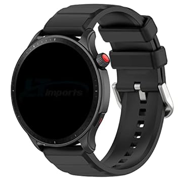 Pulseira 22mm Classica LTIMPORTS, Compatível Com Amazfit GTR 4, 3, 3 Pro, 2, 47mm, Stratos 2 2S 3 (Preto)