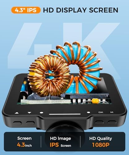 LCD Digital Microscope,4.3 Inch 1080P 10 Megapixels,10MP Camera Video Recorder with HD Screen,1-1000X Magnification Zoom Wireless USB Stereo Microscope Camera, - View 4