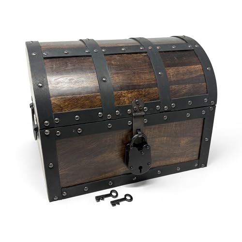 Nautical Cove Handmade Wooden Treasure Chest Storage Box – Deluxe