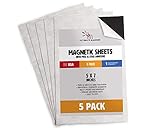Ultimate Magnet 5' x 7' Flexible Magnet Sheets with Peel and Stick Self Adhesive Backing (5 Pack)