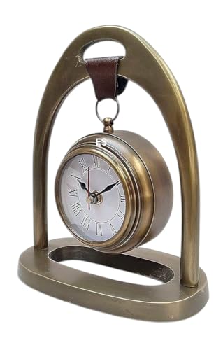 Reloj de mesa analógico de aluminio vintage con segundero continuo silencioso 5