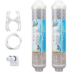 Filtro Alcalino Osmosis LZH FILTER Filtro Alcalino Doméstico 6A, Filtro Remineralización, Adecuado Cualquier Sistema Mezcla Pequeño Ósmosis Inversa Estándar Filtro Tubería Recta (2 Grupos)