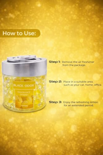 Image of ODOR Fragrance Spheres - Jelly Ball Air Freshener for Home, Office, and Car (Wish Scent, 70g) (Yellow)
