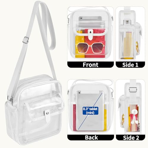 Image of SPODEARS Clear Crossbody Bag for Stadium, Concert, Festival & More - Adjustable Shoulder Strap & Bottle Holder