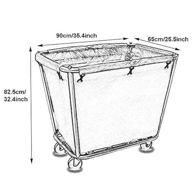 Moveable Storage Cart for Kitchen and Laundry with 5-Inch Wheels, Hotel Linen Trolley, Blue, 90x65x82cm-oYphtkBm