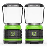 Lichamp LED Camping Lantern, Battery Powered LED Lights Camping Essentials, Portable Lanterns Flishlights for Emergency, Hurricanes, Outdoor Hiking, Power Outages, Survival Gear and Home Use, 2 Pack
