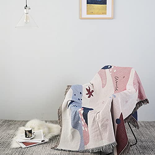 Couverture de canapé à thème océan rose housse jeté de lit protecteur table