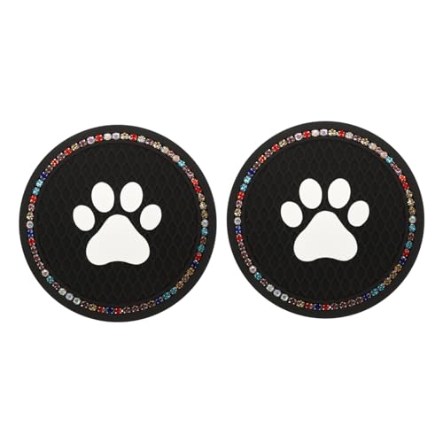 PRETYZOOM 2Pcs Cup Coaster Cute Claw Pattern Design Resistant Cup for Interior Adorable Rhinestone Coasters for Protecting Surfaces