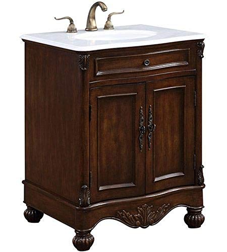 Elegant Decor Vf-1033 Single Bathroom Vanity Set, 27", Teak/Vf-1033 #TOP1