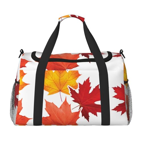 Sac de sport feuilles d'automne grand volume noir taille unique