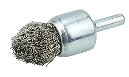 Image of Weiler 10317 Controlled Flare Crimped Wire End Brush 3 /4 inch, .0104 inch Stainless Steel Fill, Made in The USA (Pack of 10)