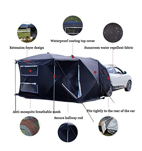 Carpa SUV para camping familiar, negro, 200x200x196 cm miniatura 3