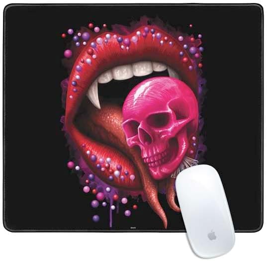 Skinit Vampire Skull Lollypop by Sarah Richter Design, 12.6" x 11" Small Gaming Mouse Pad, Desk Pad with Stitched Edges for Office and Home.