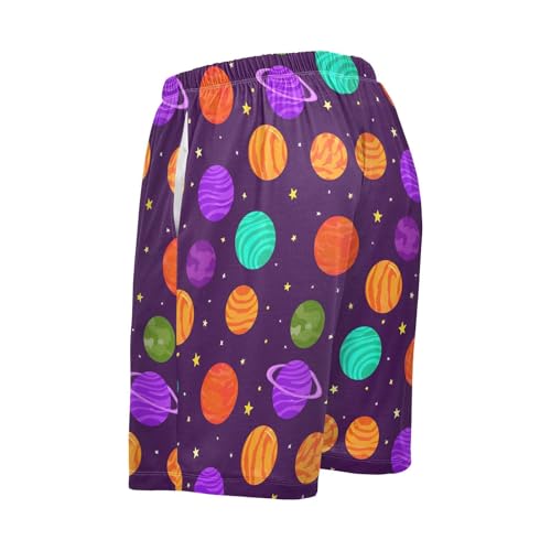 Men's Pajama Shorts Space Purple Athletic Pajama Sleep Bottoms with Pockets 23038973
