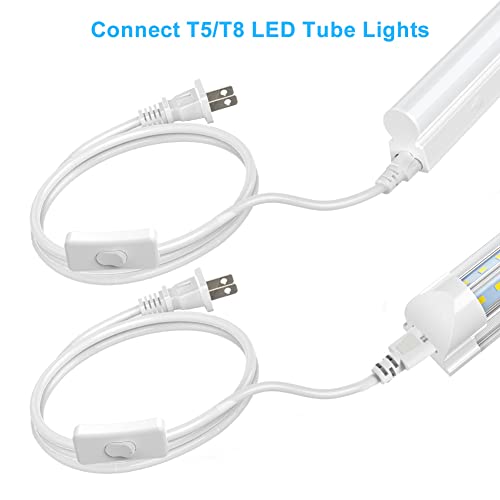 (3-Pack) T5 T8 Led Tube Power Extension Cord, Led Wire Connector Extension Cable With On/Off Switch Us Plug For T5 T8 Integrated Led Tube, Shop Light Fixtures (10Ft/3M) #TOP3