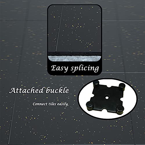 Nisorpa 1\" Thick 4 Pcs Rubber Exercise Equipment Mats, Anti Vibration Pads Heavy Duty Shock Absorbent Gym Floor Tiles 20\" x 20\'\' Anti-Slip Mats for Home Gym with 12Pcs Buckles for Fixing