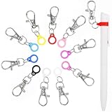Mabor 10Pcs Pen Holder for Lanyard Badge Reel with Lobster Clasp, Clip on Pens, Colored Lanyard Pen Holder Clip Converter for Nurse Badge Reel Accessories