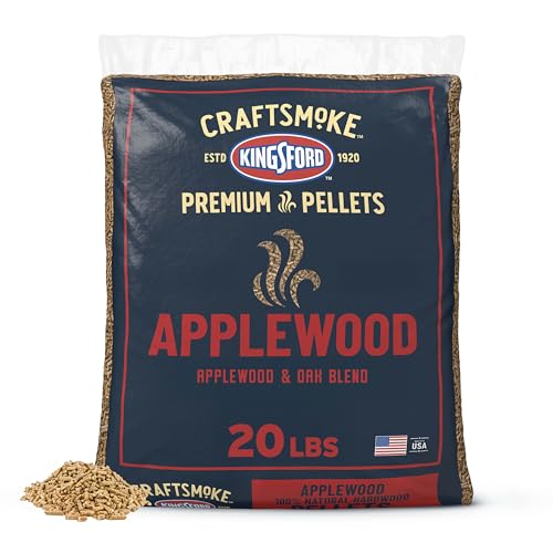 Kingsford Craftsmoke Premium Grilling Wood Pellets, Applewood BBQ Pellets for Grilling, 100% Natural Hardwood, 20 pounds