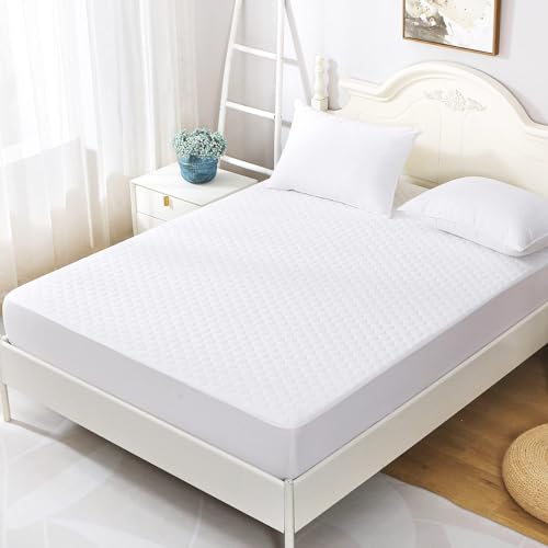 image for HYMOKEGE Quilted Waterproof Mattress Protector, Mattress Cover Queen S