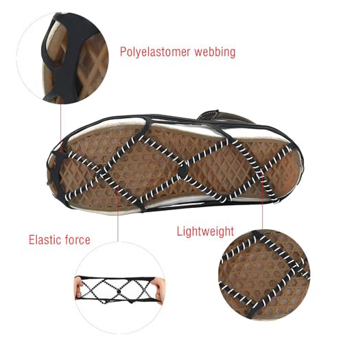 Snow Grips, for Boots and Shoes with Stainless Steel Spikes Anti Slip Traction Cleats for Walking, Hiking, and Jogging on Ice, Snow, and Wet Grass by Zerone - Image 8