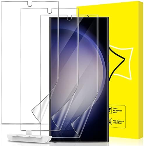 GiiYoon 3-pak Ochraniacz Ekranu do Samsung Galaxy S23 Ultra 5G, miękka folia TPU, pełna wypukła 3D, czytnik linii papilarnych, obsługa bez pęcherzyków powietrza, przezroczysta folia do wyświetlacza HD
